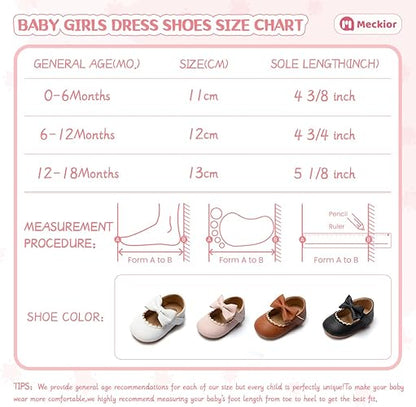 Infant Baby Girls Soft Sole Bowknot Princess Wedding Dress Mary Jane Flats Prewalker Newborn Light Baby Sneaker Shoes